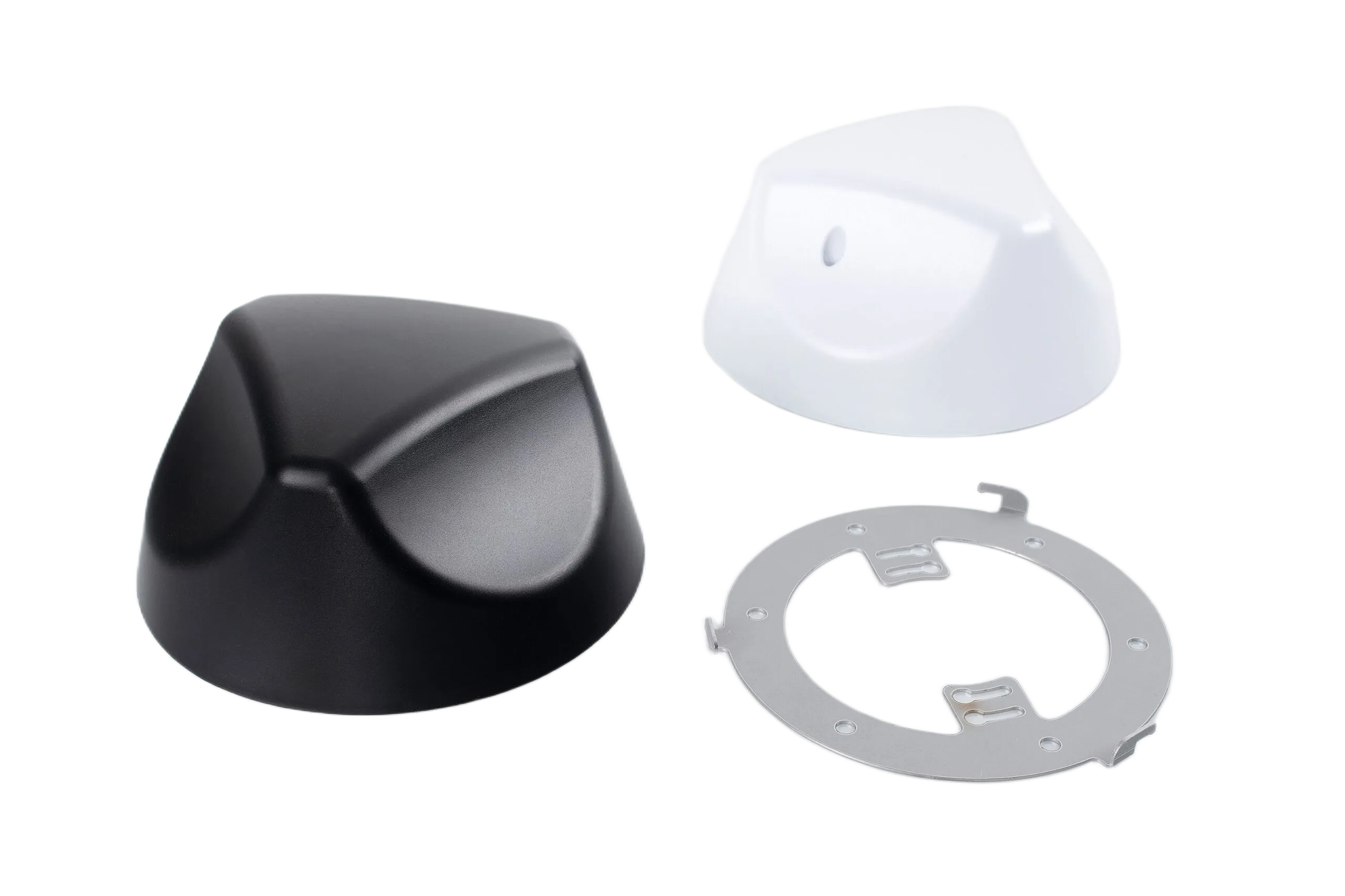 Noccela Beacon 3 base station in black and white with its mounting plate