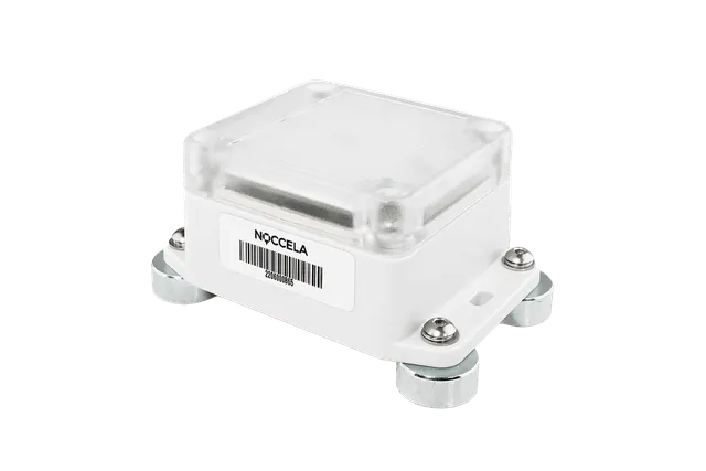 Noccela Industrial Tag with a transparent IP65 housing and magnetic feet