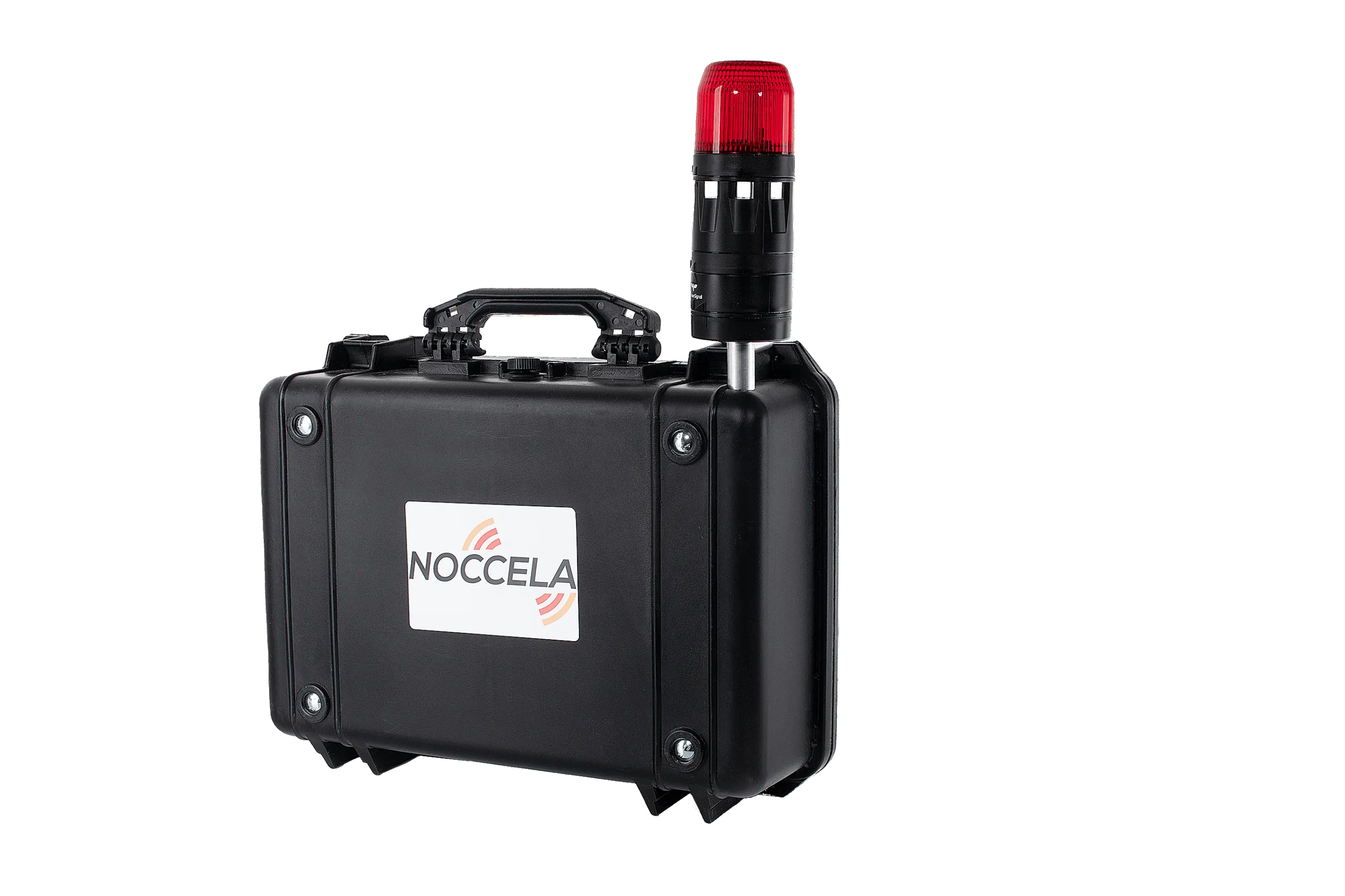 Noccela Mobile Anchor briefcase kit with a red signalling flash