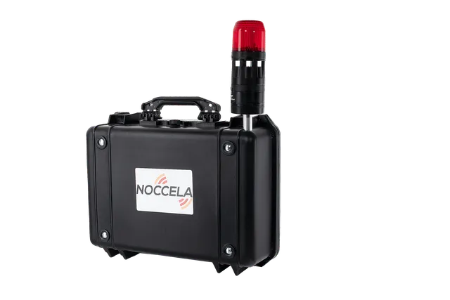Noccela Mobile Anchor briefcase kit with a red signalling flash