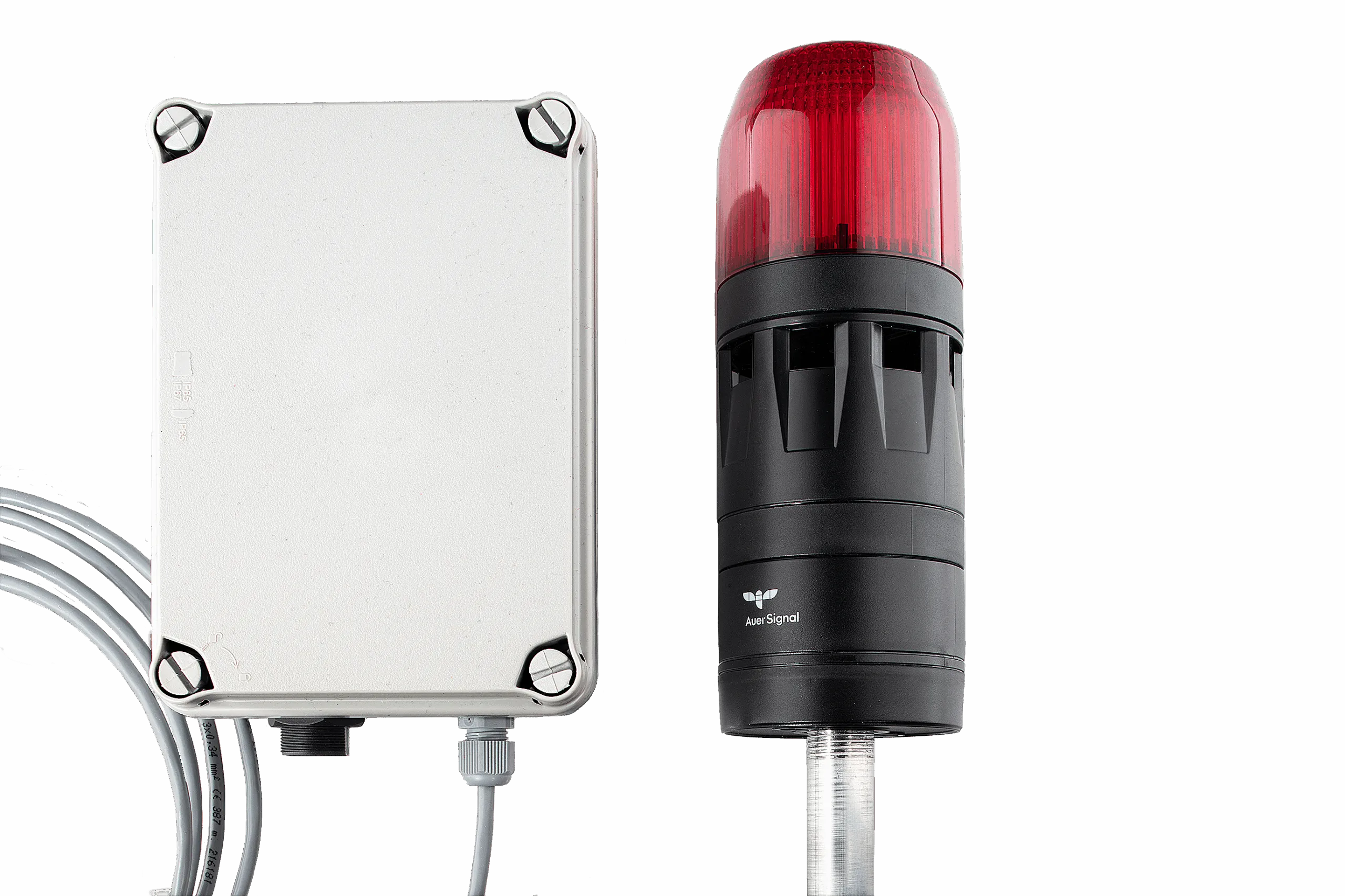 Noccela Signalling Flash controller box with a red signal light