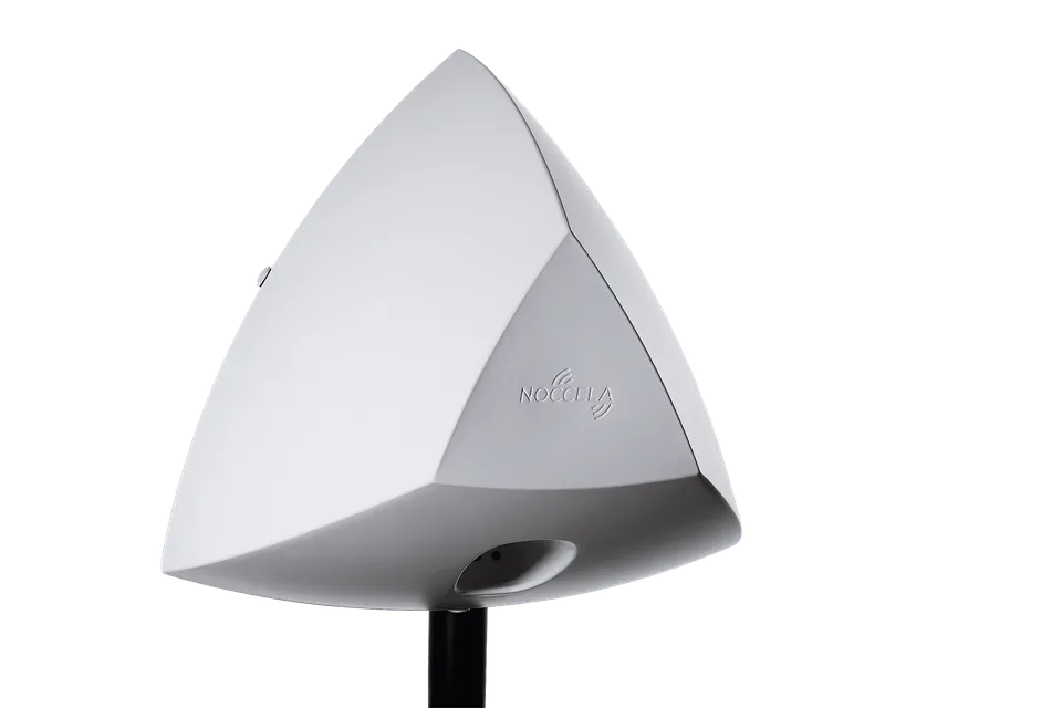 Noccela Sports Beacon, a white weatherproof base station on a pole